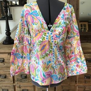 bell sleeves LAUNDRY Shelli Segal Top Pasily M/L